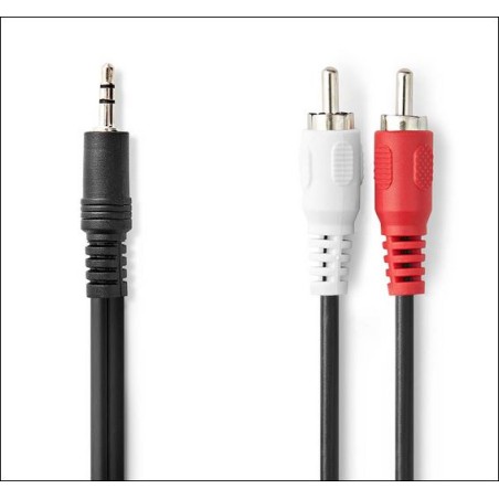 Câble audio stéréo  3.5 mm Mâle 2x RCA Male